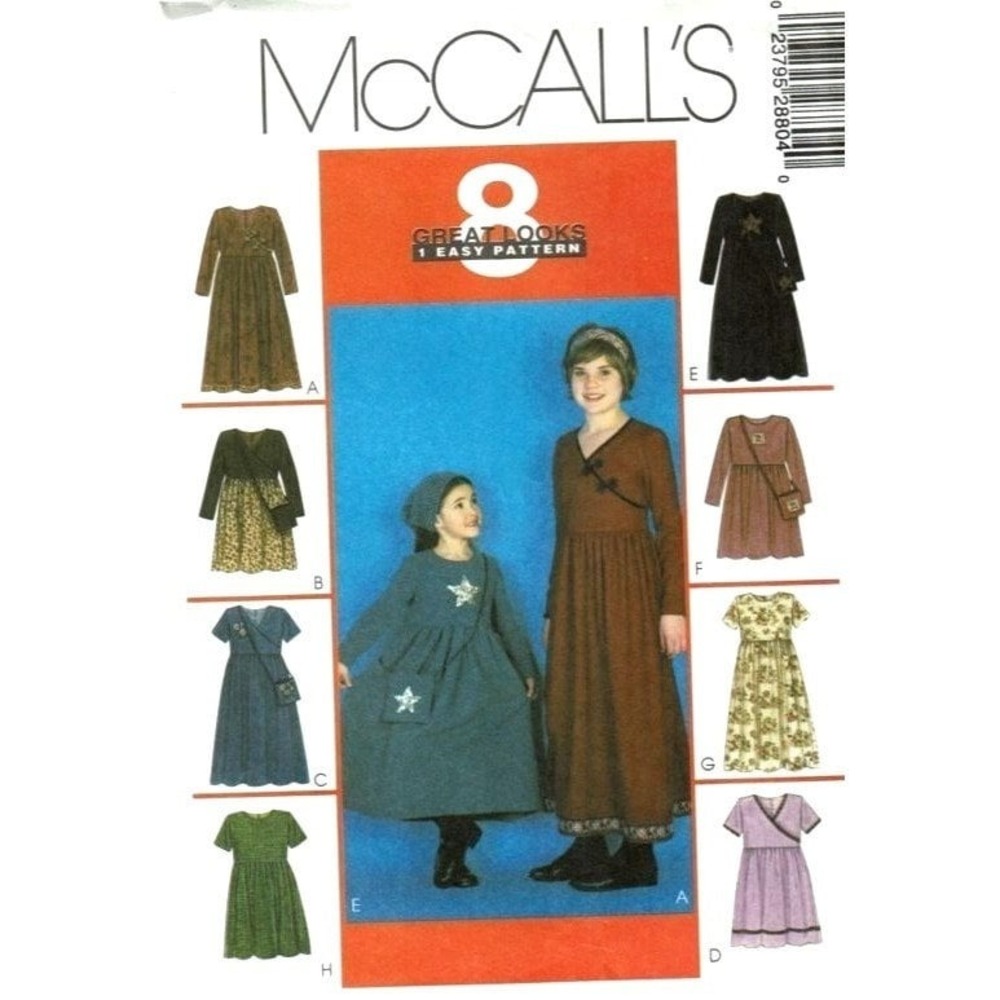 McCalls Sewing Pattern 2880 Dress Modest Girls‎ Size 4-6